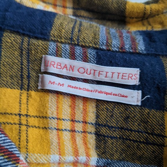 Plaid Flannel Shirt Button Down UO sz M - Picture 2 of 6
